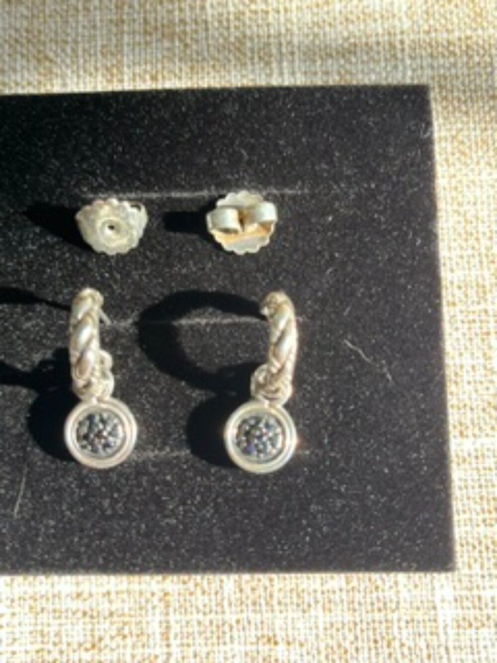 John Hardy Kali Lava Dangle Earrings Black Sapphire